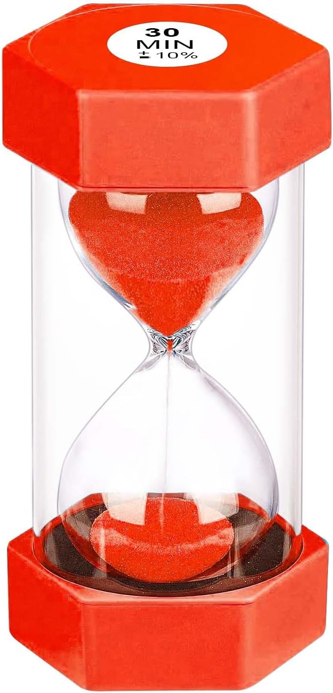 30 Minute Hourglass Sand Timer, Unbreakable Hexagon Sand Clock, Plastic Sand by YLTIMER