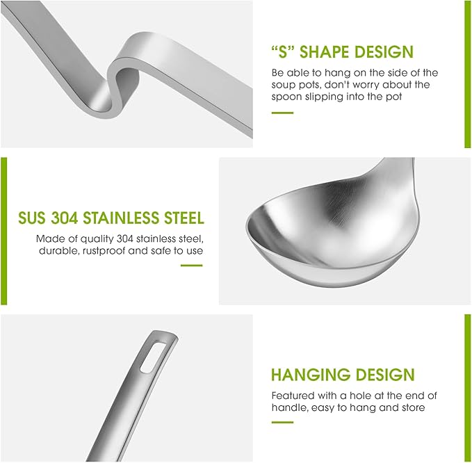 Patelai Hot Pot Slotted Ladle Set Stainless Steel Soup Ladle Strainer Scoops - Image 3