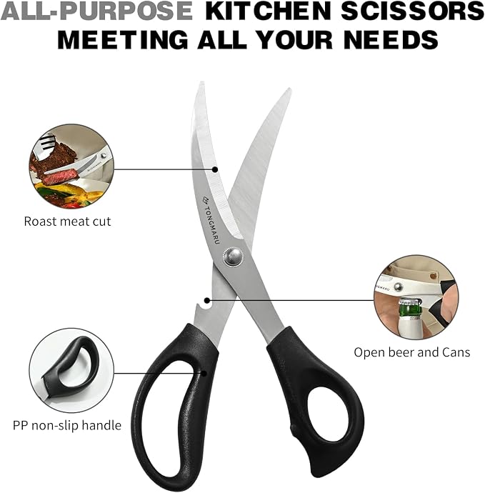 Heavy Duty BBQ Shears, Super Sharp All Purpose Kitchen Poultry Shears, Korean - Image 2