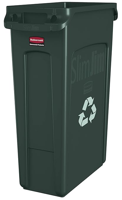 Rubbermaid Commercial Products Slim Jim Plastic Rectangular Recycling/Compost by RubbermaidCommercialProducts