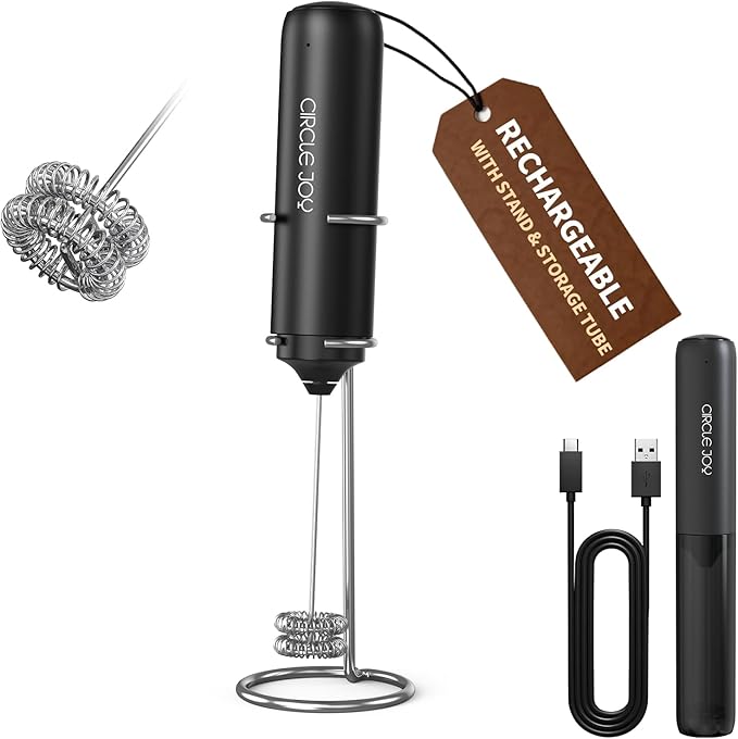 CIRCLE JOY Rechargeable Milk Frother Hanheld by CIRCLEJOY
