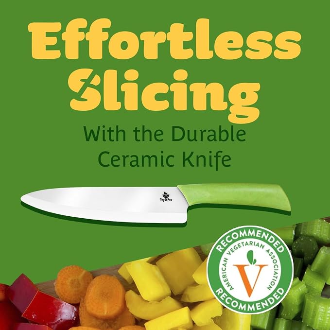 Durable Ceramic Knife for Chopping Vegetables & Fruits, 4” Non-Reactive and - Image 2