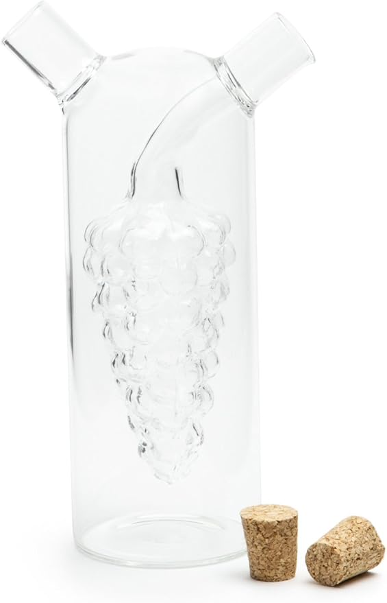 Fox Run 7050 Run Grape Motif Oil and Vinegar Cruet Dispenser Bottle - Image 2