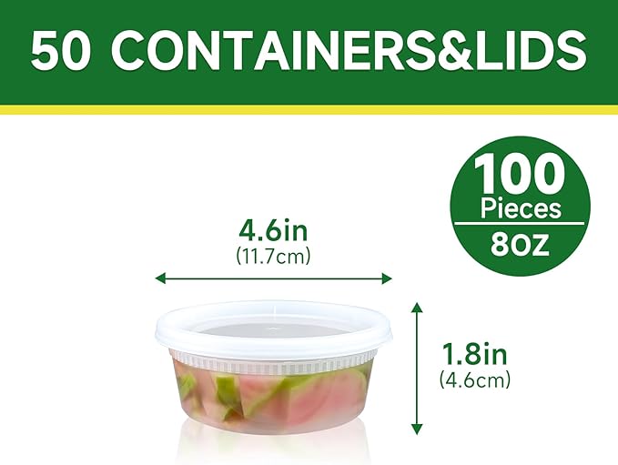 Dealusy 50 Set 8 oz Deli Containers - Image 2