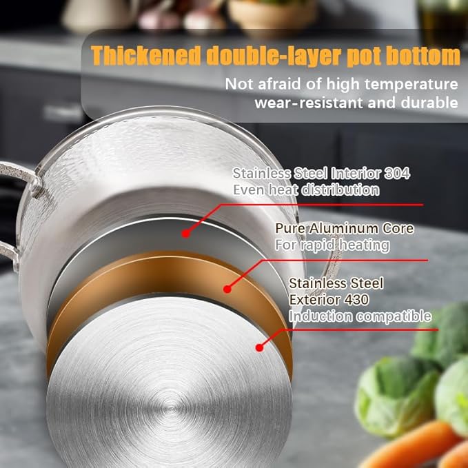 Vivicreate Tri Ply Stainless Steel Stock Pot - Image 5