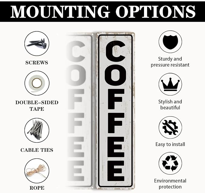 Coffee Wall Art, Retro Metal Tin Sign, Bakery Signs, Vintage Home Decor - Image 3