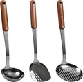 FJNATINH Stainless Steel Wok Spatula, Skimmer Ladle Tool Set, Mirror Polished by HOMEKITCHENTOOL