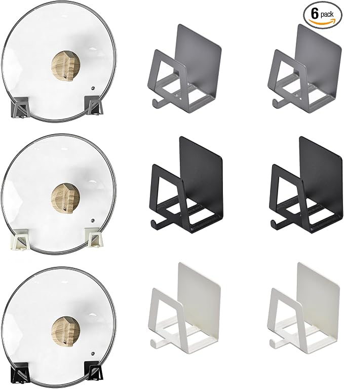 Pot Lid Holders Organizer Wall-Mounted Hook Rack Holder Organizers Inside by Unknown