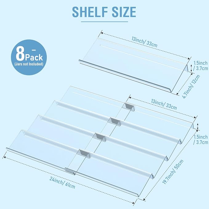 Suneerplay Spice Drawer Organizer 8 Tier, Acrylic Seasoning Organizer Rack - Image 2