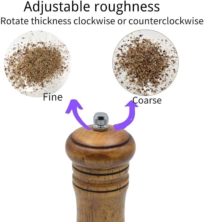 Classic Salt and Pepper Grinder Set, Refillable Salt and Pepper Mills, Manual - Image 2