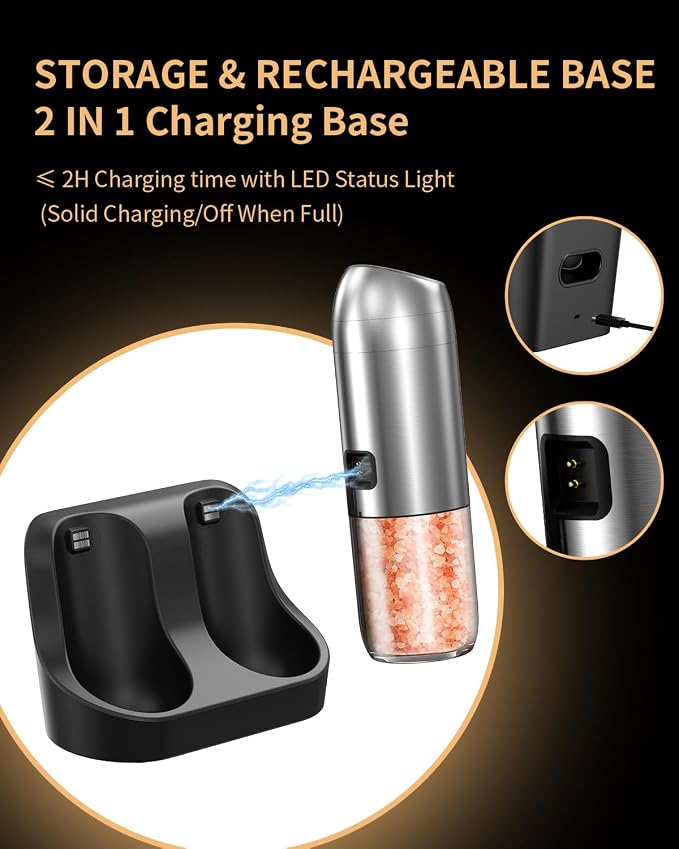 Gravity Electric Salt and Pepper Grinder Set - Image 3