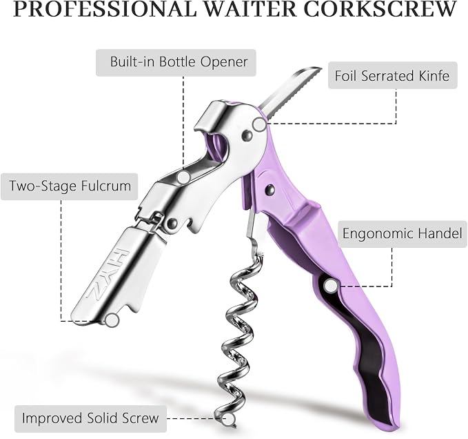 HYZ 2-Pack Wine Opener Waiter Corkscrew, Professional Wine Key - Image 2