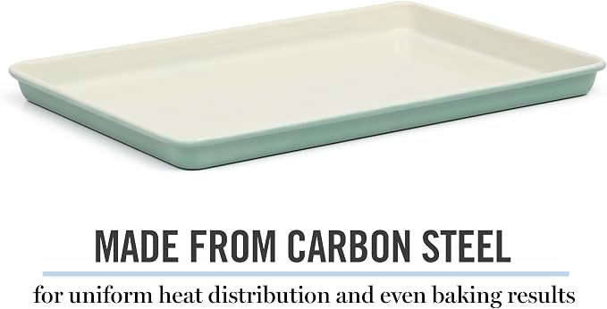 Martha Stewart Gallen 15 x 10 Inch Nonstick Carbon Steel Cookie Sheet – Teal - Image 4