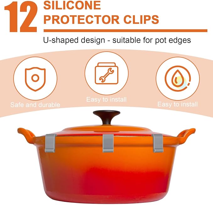12pcs Silicone Dutch Oven Lid Clips - Image 2