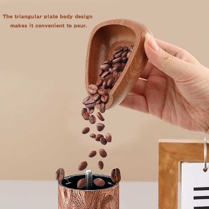 Coffee Bean Dosing Cup, Wood/Ceramic Coffee Dosing Tray Coffees Bean Weighing - Image 5