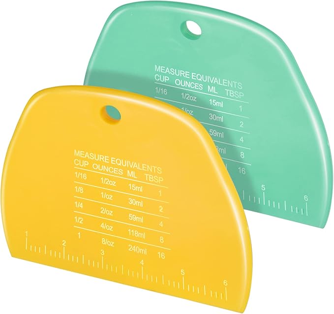 Teenitor 2 Pieces Dough Cutter, Bench Scraper Plastic, Sourdough Scraper by PERFECTYOURBEAUTY