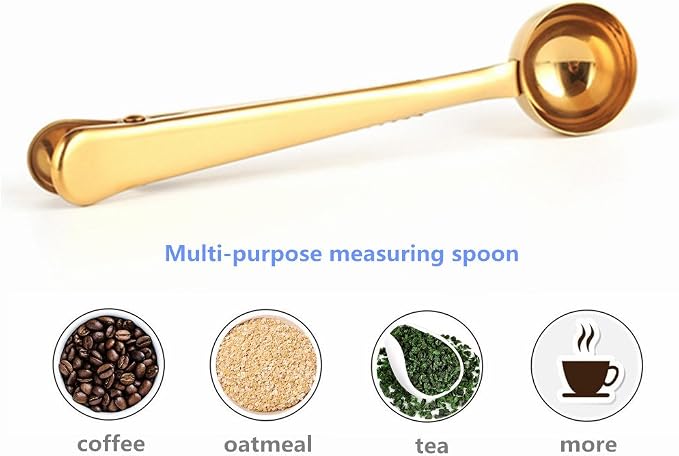 Coffee Scoop, Stainless Steel Golden Multi Function Coffee Measuring - Image 4