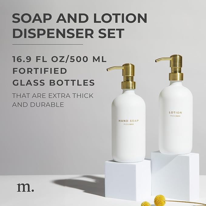 MaisoNovo Soap Dispenser 2-Piece Set | 16.9oz Clear Bottles - Image 2