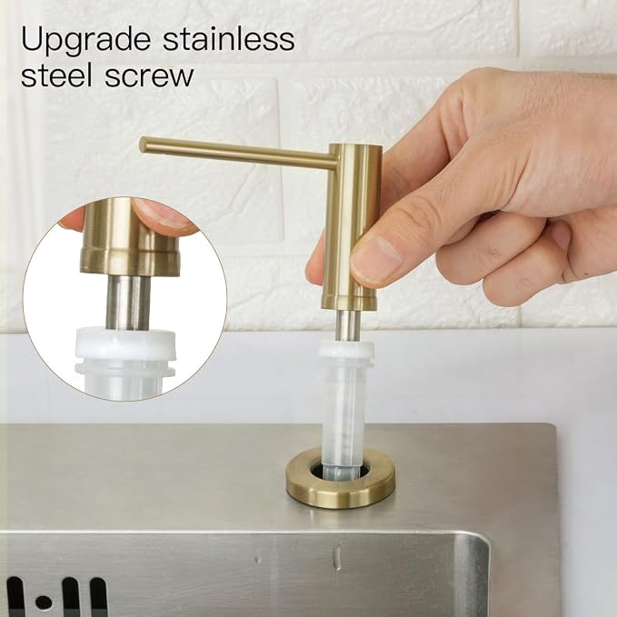 Kitchen Sink Soap Dispenser Champagne Gold Stainless Steel GAPPO Countertop - Image 4