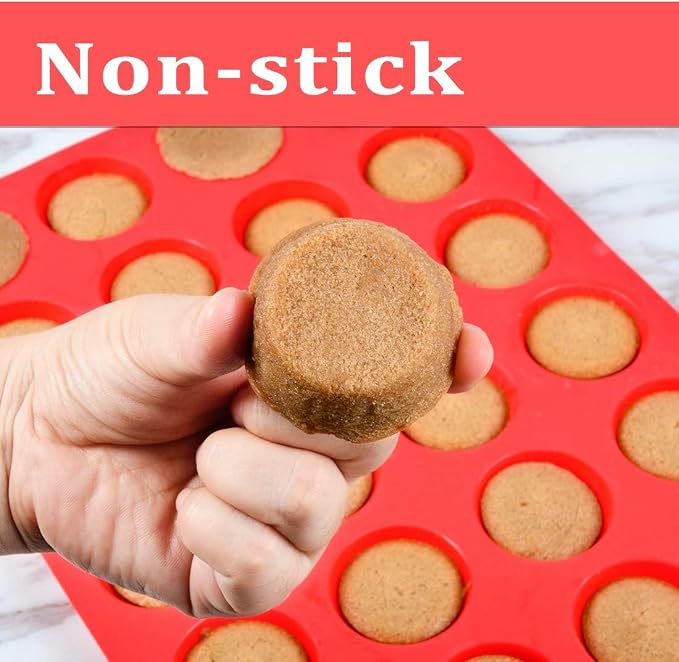 CAKETIME Silicone Mini Muffin Pan, 24 Cups Mini Cupcake Pans Silicone Muffin Tin - Image 2