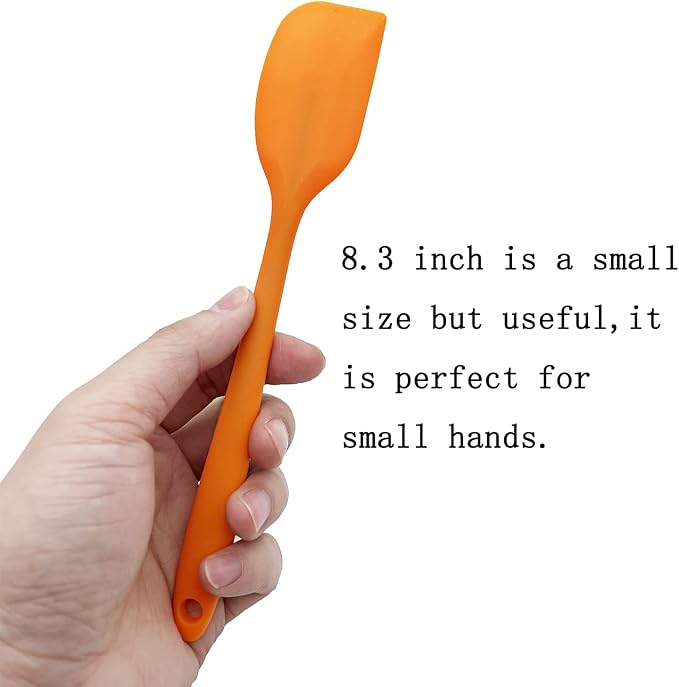 6 Pcs Silicone Spatulas, 8.3 inch Small Rubber Spatula Heat Resistant Non-Stick - Image 4