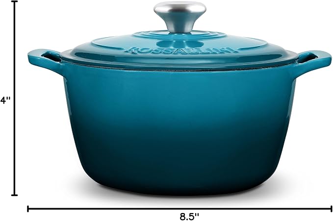 ROSSALLINI Signature Enameled Cast Iron Dutch Oven, Non-Stick Serving Pot - Image 10