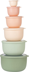 COOK WITH COLOR Prep Bowls with Lids- Wide and Deep Nesting Plastic Small by CookwithColor