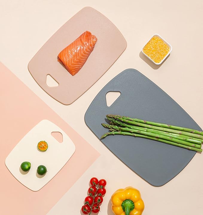 Cutting Boards for Kitchen, Plastic Cutting Board Set of 3, Thick Chopping - Image 9