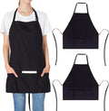 Jubatus 2 Pack 3 Pockets 100% Cotton Adjustable Bib Apron Chef Kitchen Cooking by Jubatus