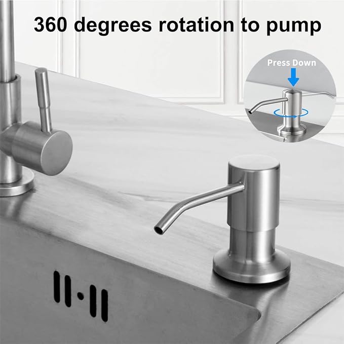 Soap Dispenser for Kitchen Sink, Stainless Steel Built in Soap Dispenser - Image 2
