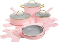Paris Hilton Epic Nonstick Pots and Pans Set, Tempered Glass Lids, Soft Touch by TheWorldofParisHilton