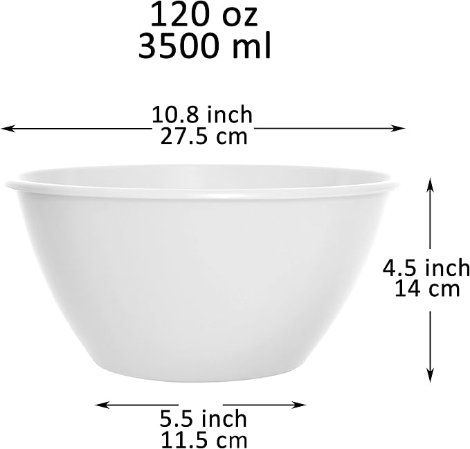 Youngever 11 inch 120 Ounce Plastic Mixing and Serving Bowls, Large Popcorn - Image 2