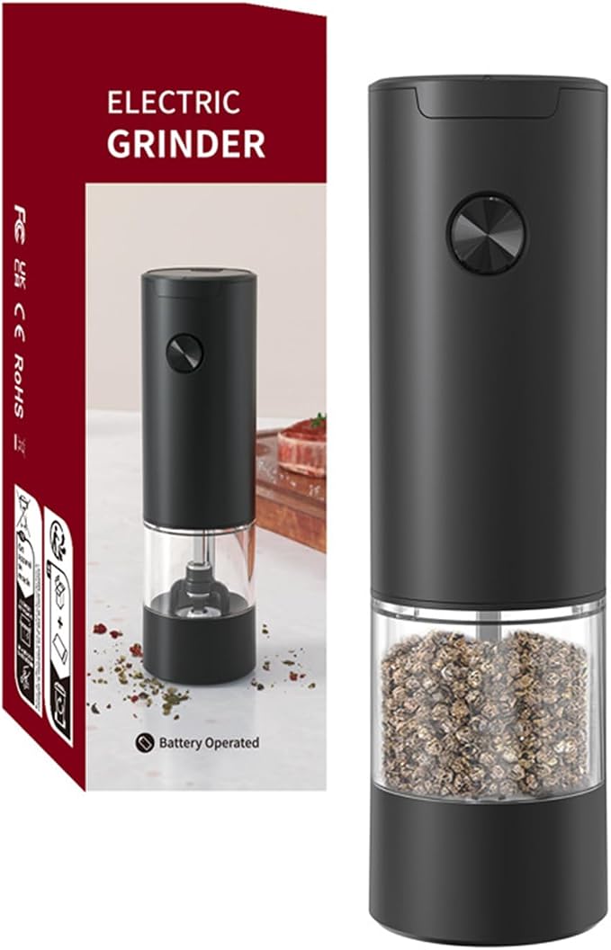 Electric Salt and Pepper Grinder, Automatic Battery Pepper Mill Shakers by KVKID