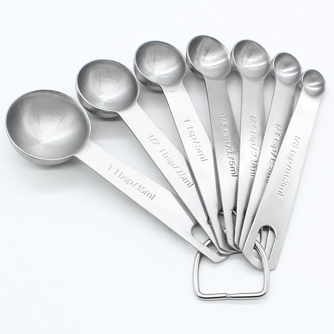 Luomorgo 7 Pcs/Set Measuring Spoons Set, Stainless Steel Measuring Spoons & by Luomorgo