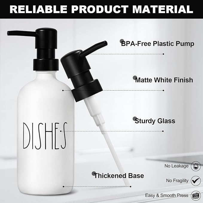 Kitchen Soap Dispenser Set, 16.9 fl oz Hand and Dish Soap Dispensers - Image 3