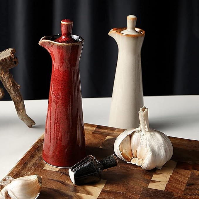 Small Ceramic Olive Oil Dispenser Bottle - Image 5