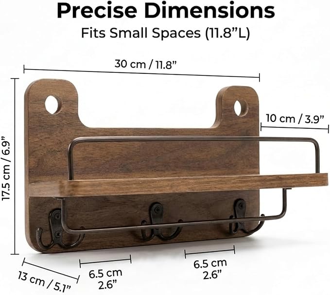 REFGY Key Holder for Wall with Shelf - Image 6