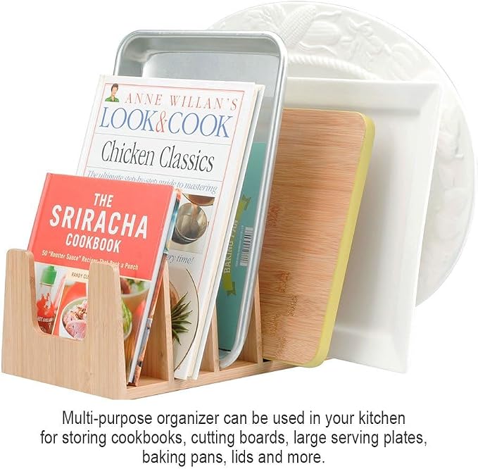 MobileVision Bamboo Pot Lid Holder Organizer - Image 5