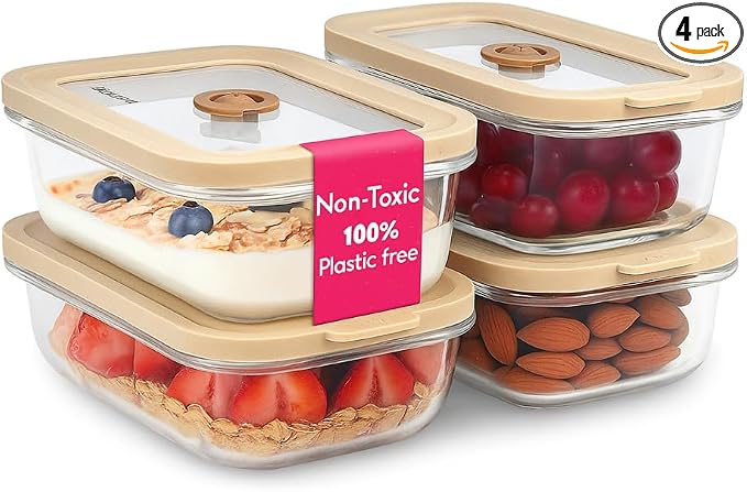 Ziruma Non-Toxic 1.5 cup Glass Food Storage Containers by Ziruma