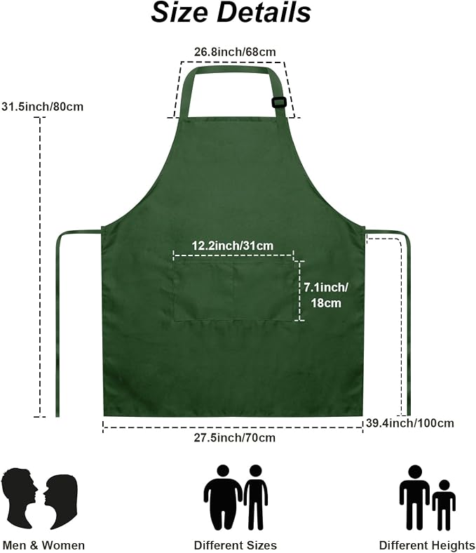 15 Pcs Adult Aprons Bulk with Pockets Adjustable Bib Chef Apron - Image 5