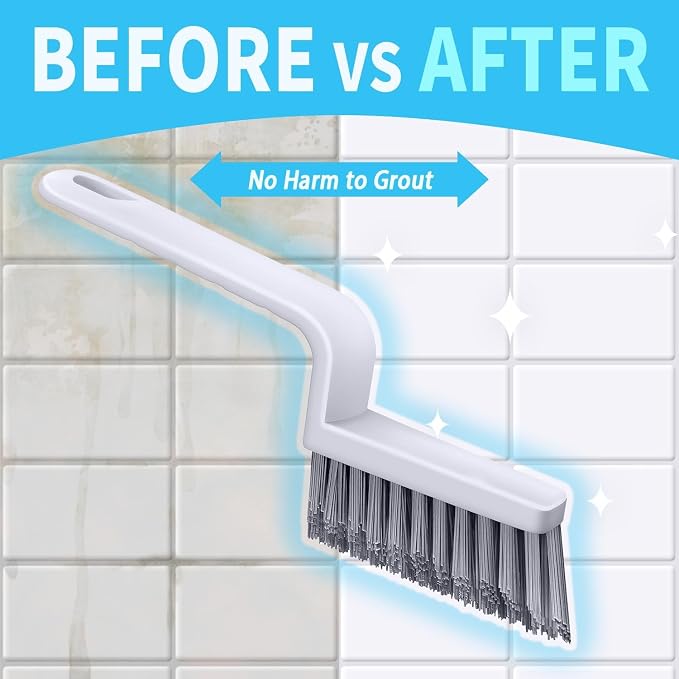 Lumkew Grout Cleaner Brush V Shape, Stiff Grout Cleaning Brushes - Image 6