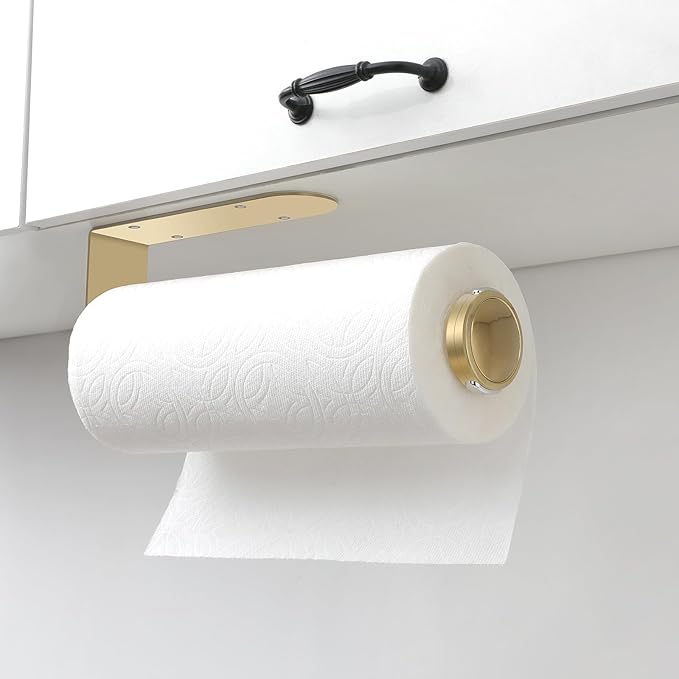 theaoo Paper Towel Holder Under Cabinet, One-Handed Tear Wall Mount Paper Towel - Image 7