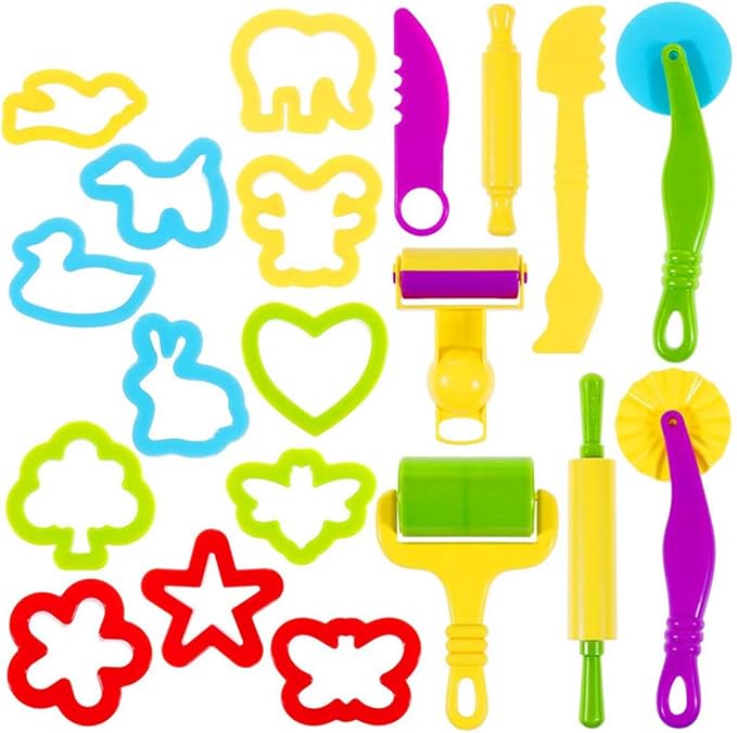 Dough Tools Set for Kids 20 PCS Dough Play Tools by OunNana