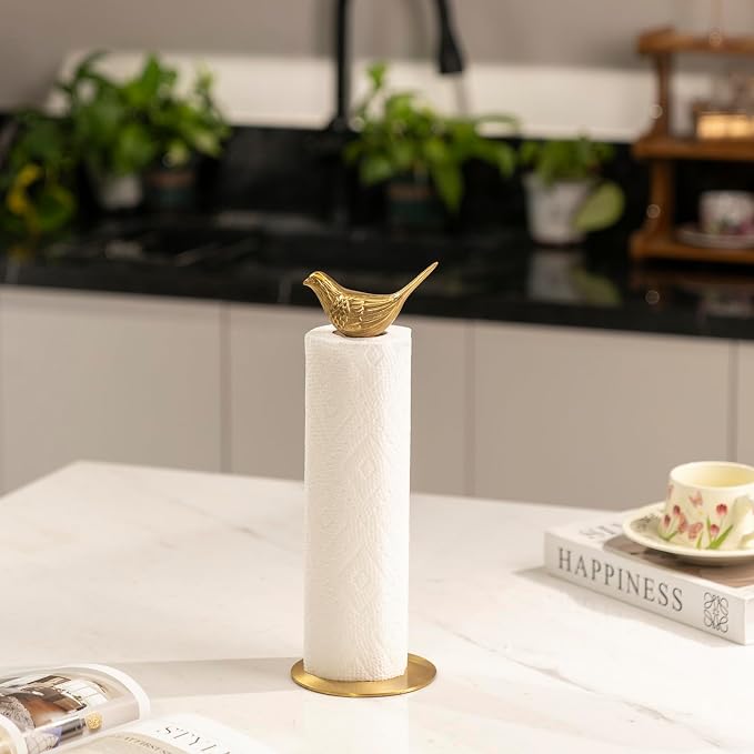 Luxurious Gold Paper Towel Holder Countertop, Brass Paper Towel Holder - Image 7