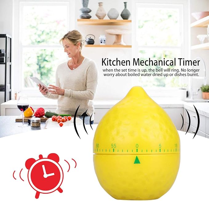 Lemon Mechanical Kitchen Timer, Cute Lemon Timer - Image 5