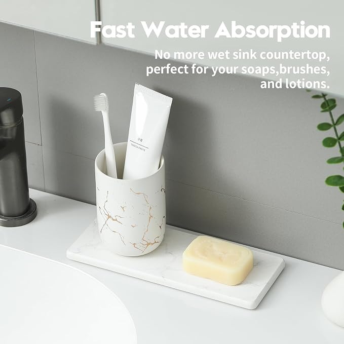 2PCS Water Absorbing Stone Drying Tray - Image 2