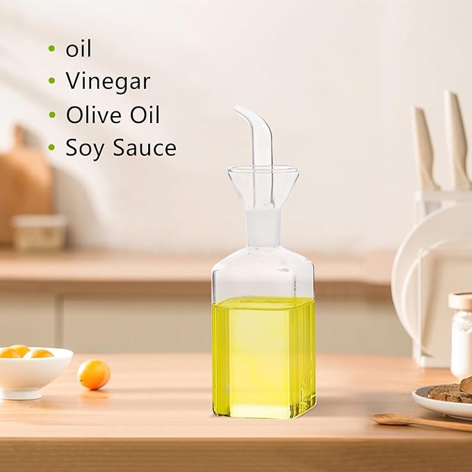 LandHope Oil Bottle Glass Olive Oil Dispenser Bottle Glass Cooking Oil Vinegar - Image 5