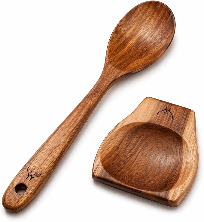 Teak Wooden Spoon for Cooking by WOODLANDSUSA
