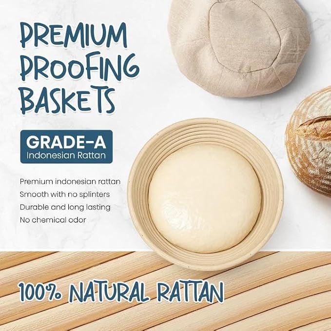 Sourdough Starter Kit, Banneton Bread Proofing Basket Set - Image 4