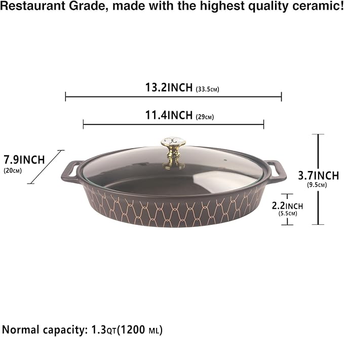 11" X 7.5" Ceramic Oval Casserole Dish - Image 2